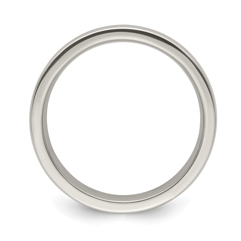 Edward Mirell Titanium Brushed/Polished Tri Dome Milgrain 6mm Band Size 7.5