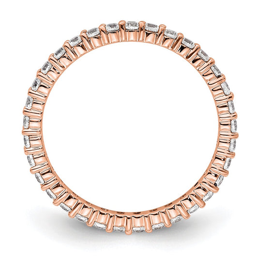14k Rose Gold Polished Size 4 Shared Prong 1/2 carat Diamond Complete Eternity Band
