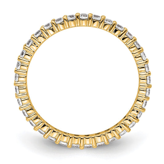 14k Polished Size 4.5 Shared Prong 1/2 carat Diamond Complete Eternity Band