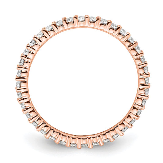 14k Rose Gold Polished Size 6 Shared Prong 1/2 carat Diamond Complete Eternity Band