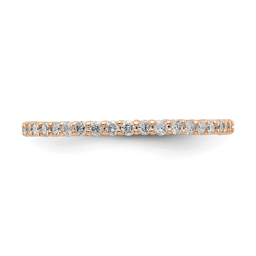14k Rose Gold Polished Size 7.5 Shared Prong 1/2 carat Diamond Complete Eternity Band
