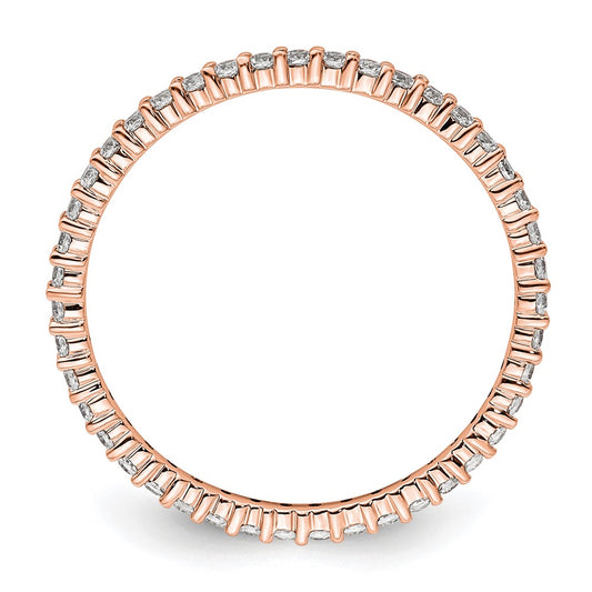 14k Rose Gold Polished Size 9 Shared Prong 1/2 carat Diamond Complete Eternity Band
