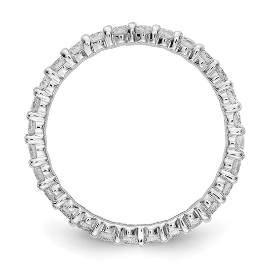 14k White Gold 1 carat Lab Grown Diamond VS/SI+ G+ Complete Size 6 Shared Prong Eternity Band
