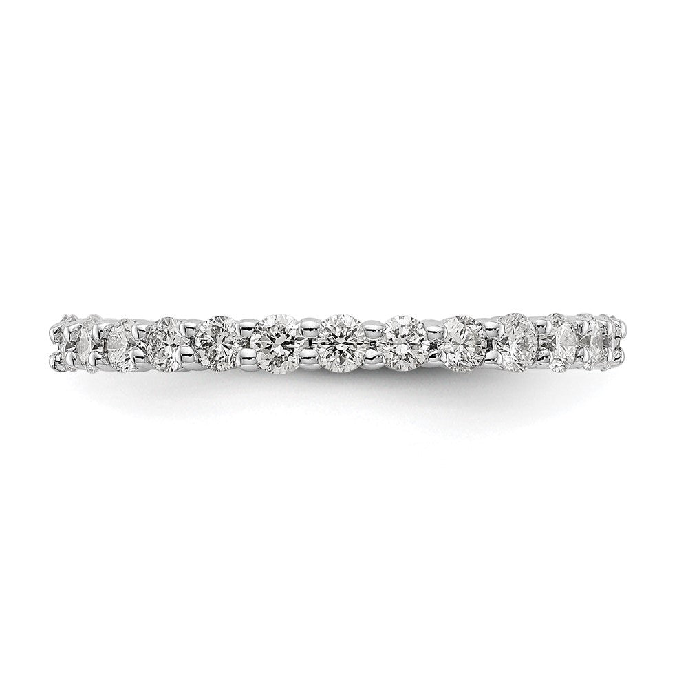 14k White Gold Polished Size 7.5 Shared Prong 1 carat Diamond Complete Eternity Band