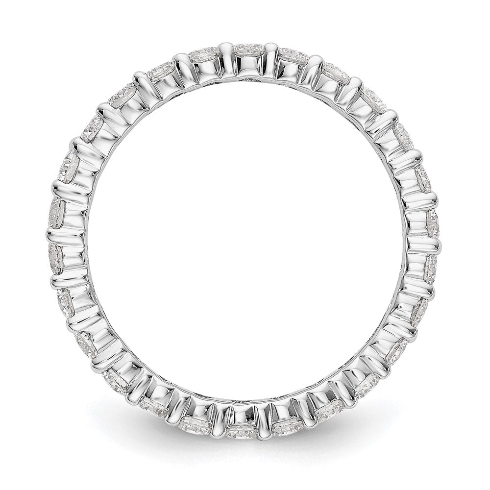 14k White Gold 1 1/2 carat Lab Grown Diamond VS/SI+ G+ Complete Size 4 Shared Prong Eternity Band