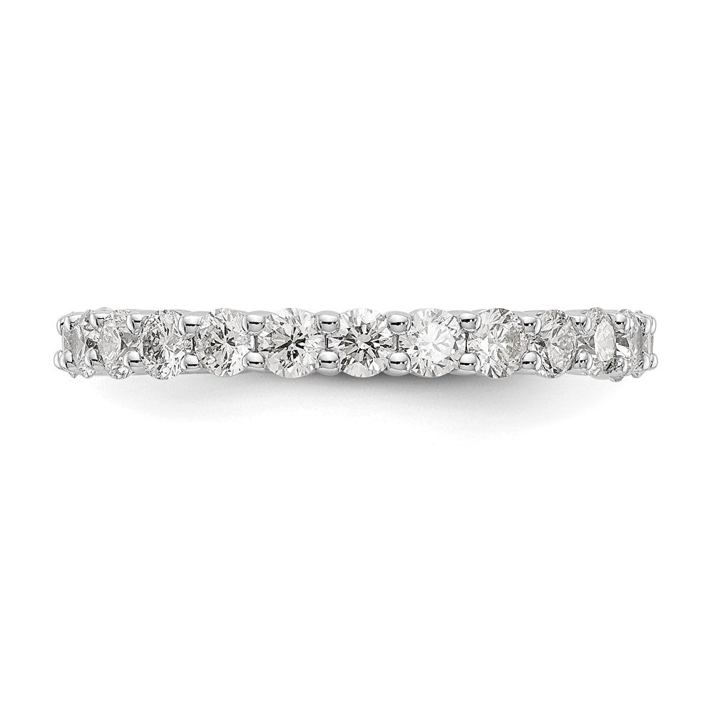 14k White Gold 1 1/2 carat Lab Grown Diamond VS/SI+ G+ Complete Size 4 Shared Prong Eternity Band