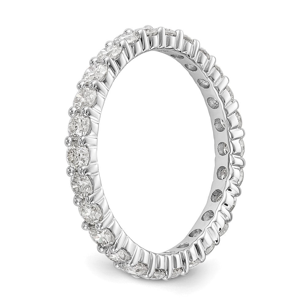 14k White Gold 1 1/2 carat Lab Grown Diamond VS/SI+ G+ Complete Size 4 Shared Prong Eternity Band