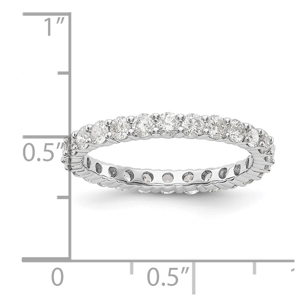 14k White Gold 1 1/2 carat Lab Grown Diamond VS/SI+ G+ Complete Size 4 Shared Prong Eternity Band