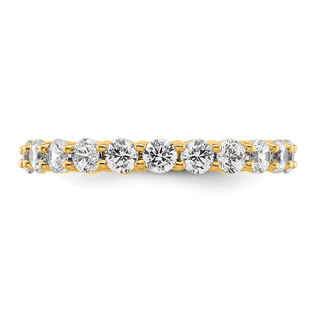 14k Polished Size 8.5 Shared Prong 2 carat Diamond Complete Eternity Band