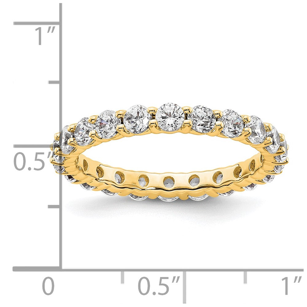14k Polished Size 8.5 Shared Prong 2 carat Diamond Complete Eternity Band