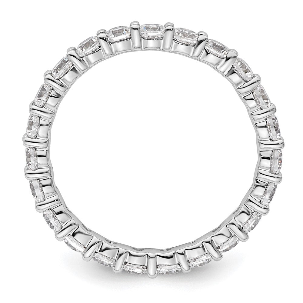 14k White Gold Polished Size 9 Shared Prong 2 carat Diamond Complete Eternity Band