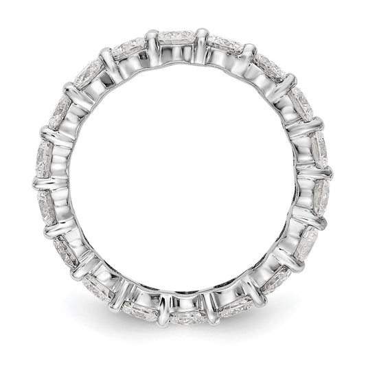 14k White Gold Polished Size 7 Shared Prong 3 carat Diamond Complete Eternity Band