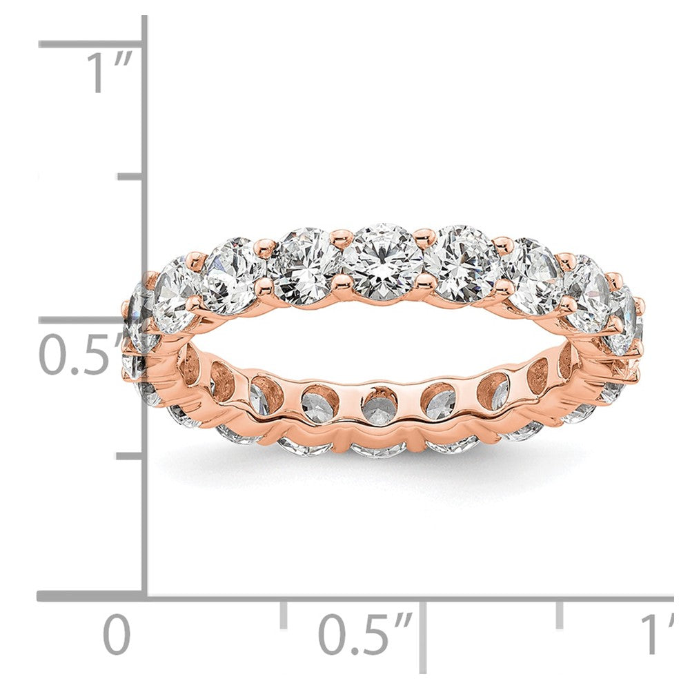 14k Rose Gold Polished Size 8 Shared Prong 3 carat Diamond Complete Eternity Band