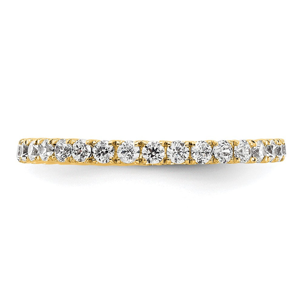 14k Polished Size 4.5 U-Shared Prong 1/2 carat Diamond Complete Eternity Band