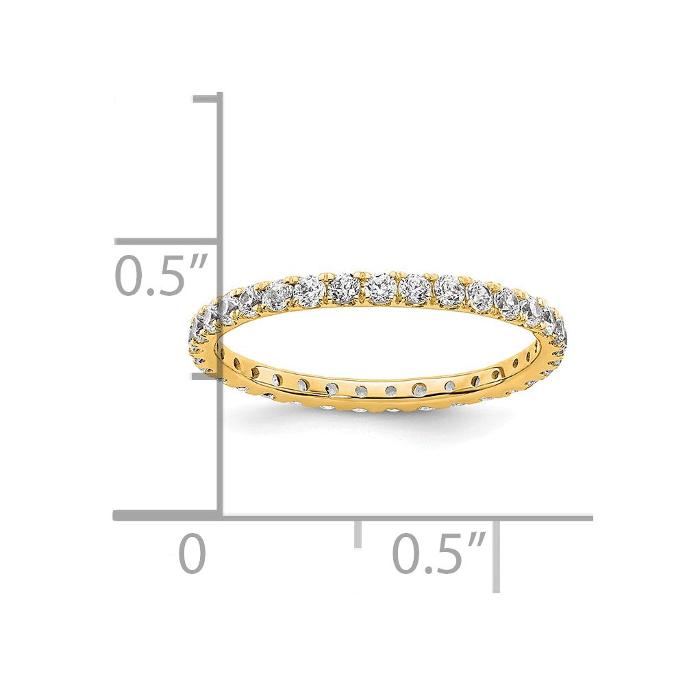 14k Polished Size 4.5 U-Shared Prong 1/2 carat Diamond Complete Eternity Band