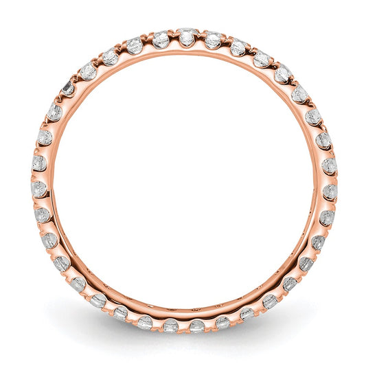 True Origin 14K Rose Gold 1/2 carat Lab Grown Diamond VS+ F+ Size 6 Complete Eternity Band