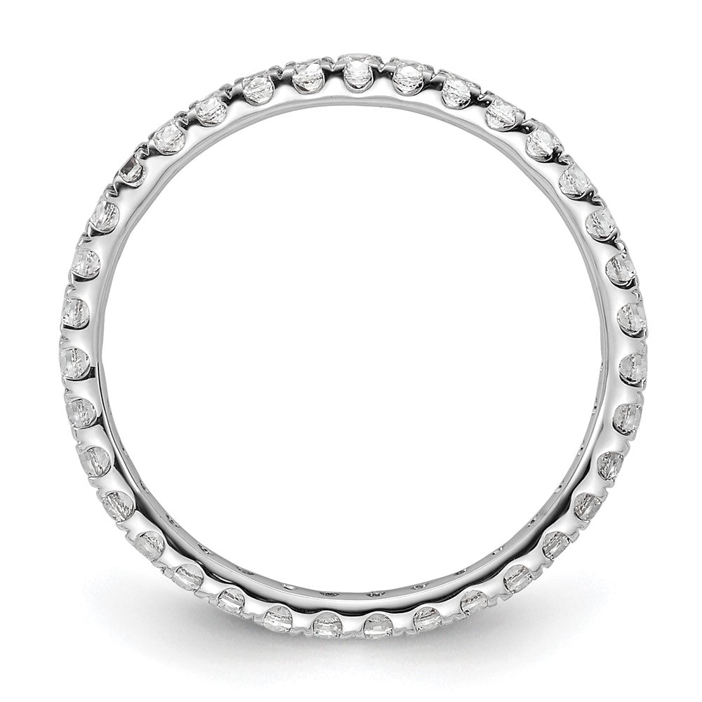 True Origin 14K White Gold 1/2 carat Lab Grown Diamond VS+ F+ Size 6.5 Complete Eternity Band