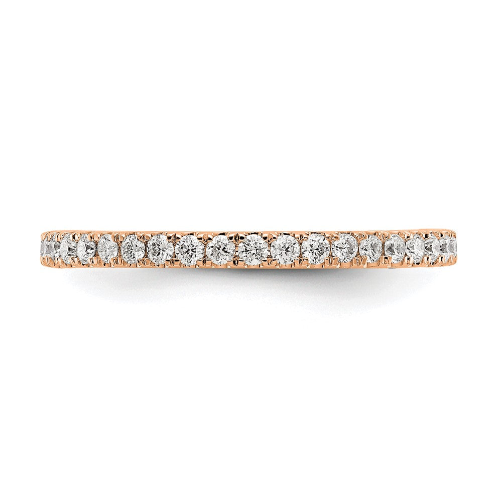 14k Rose Gold 1/2 carat Lab Grown Diamond VS/SI+ G+ Complete Size 6 Shared Prong Eternity Band