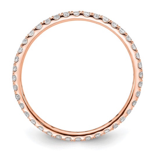 True Origin 14K Rose Gold 1/2 carat Lab Grown Diamond VS+ F+ Size 8 Complete Eternity Band