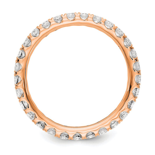 14k Rose Gold 1 carat Lab Grown Diamond VS/SI+ G+ Complete Size 5 Shared Prong Eternity Band