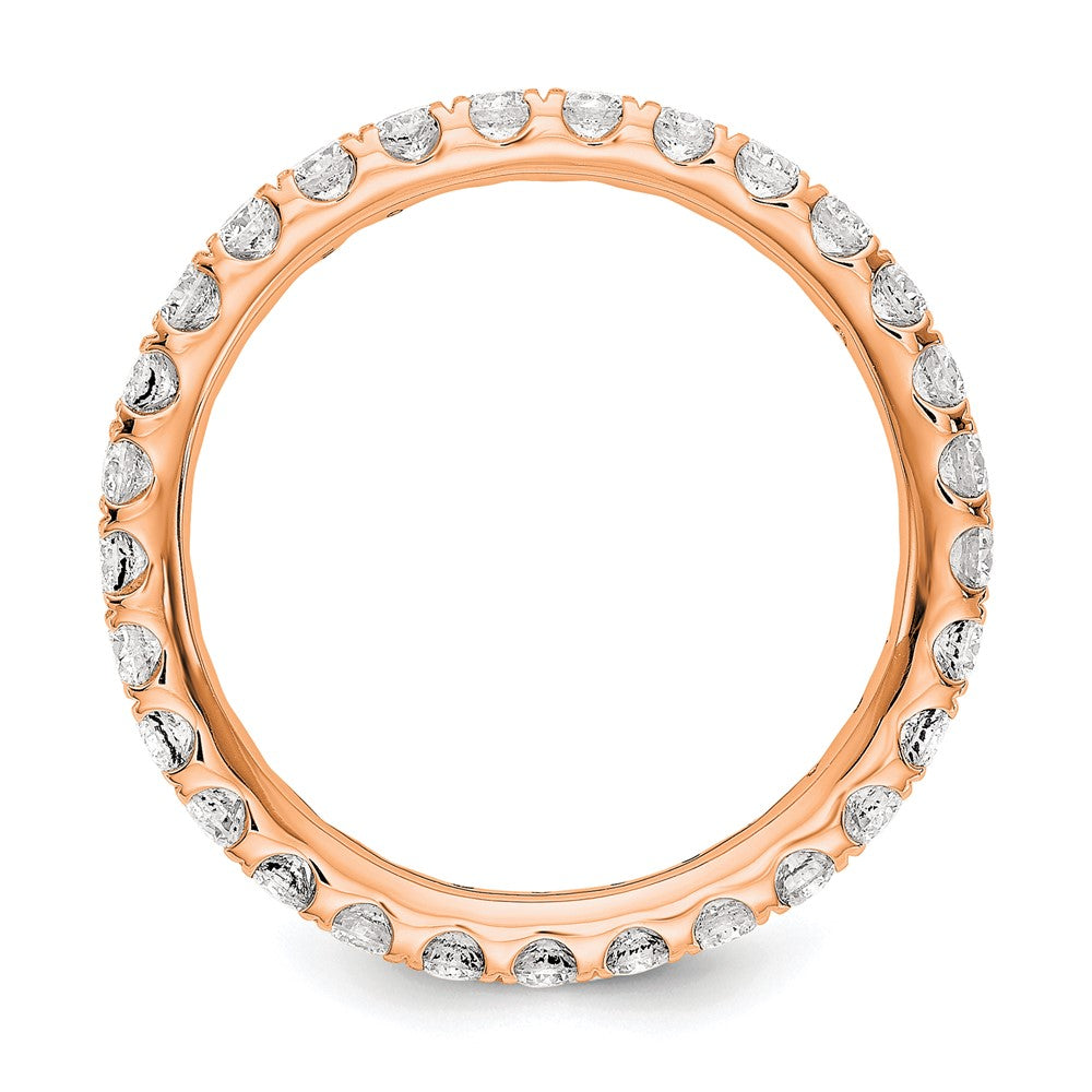 14k Rose Gold 1 carat Lab Grown Diamond VS/SI+ G+ Complete Size 8.5 Shared Prong Eternity Band