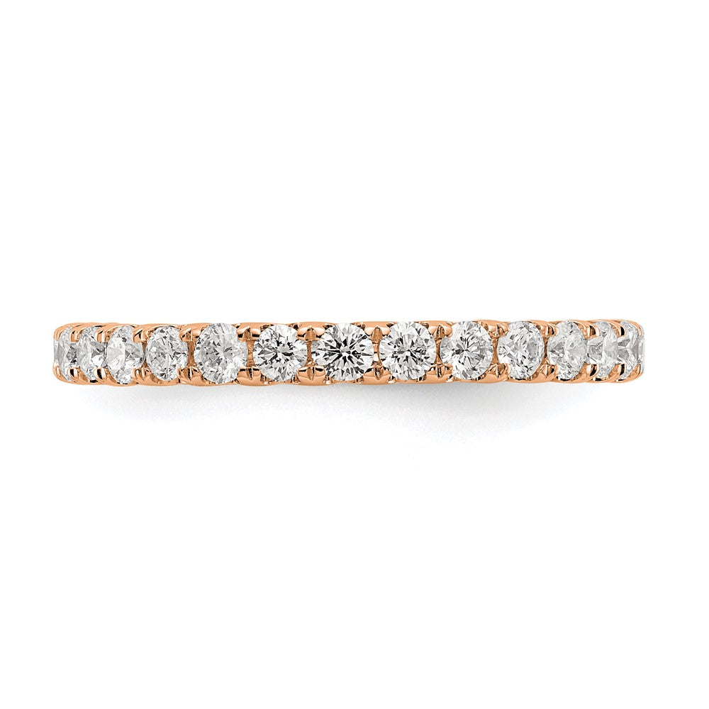 14k Rose Gold 1 carat Lab Grown Diamond VS/SI+ G+ Complete Size 8.5 Shared Prong Eternity Band