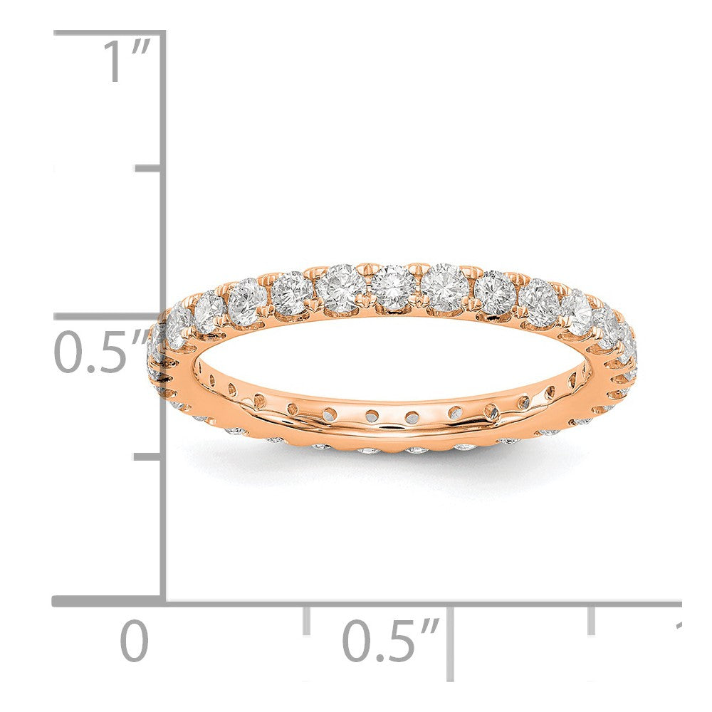 14k Rose Gold 1 carat Lab Grown Diamond VS/SI+ G+ Complete Size 8.5 Shared Prong Eternity Band