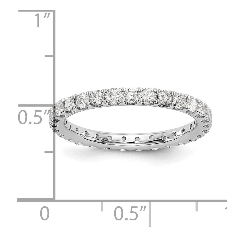 14k White Gold Polished Size 7 U-Shared Prong 1 carat Diamond Complete Eternity Band