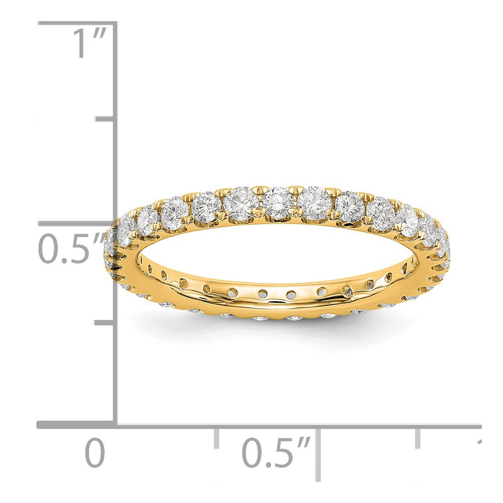 14k Polished Size 7.5 U-Shared Prong 1 carat Diamond Complete Eternity Band