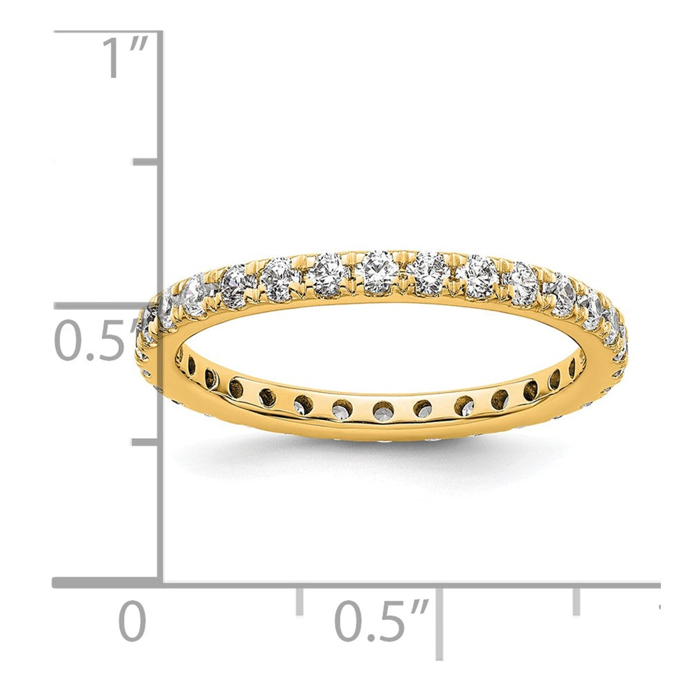 14k Polished Size 8.5 U-Shared Prong 1 carat Diamond Complete Eternity Band
