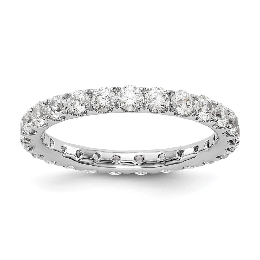 14k White Gold 1 1/2 carat Lab Grown Diamond VS/SI+ G+ Complete Size 8.5 Shared Prong Eternity Band