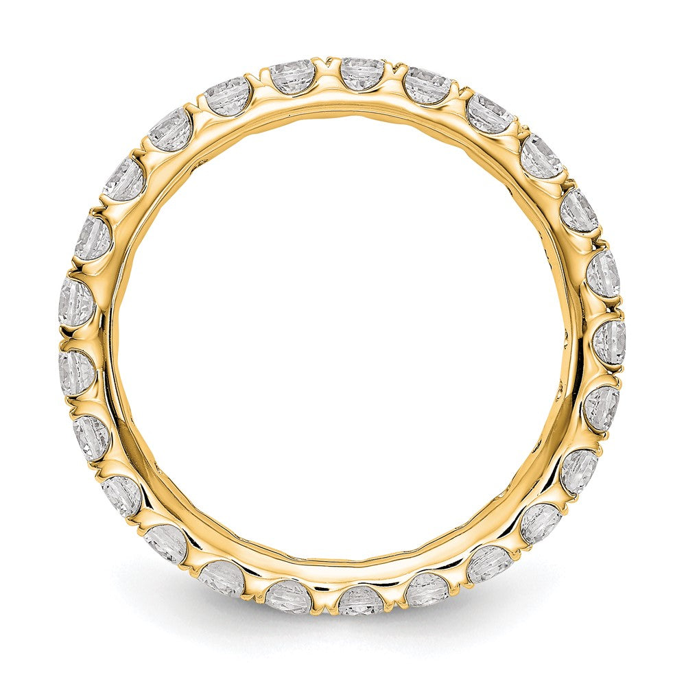 True Origin 14K Yellow Gold 1 1/2 carat Lab Grown Diamond VS+ F+ Size 5.5 Complete Eternity Band