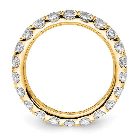14k Polished Size 6.5 U-Shared Prong 2 carat Diamond Complete Eternity Band