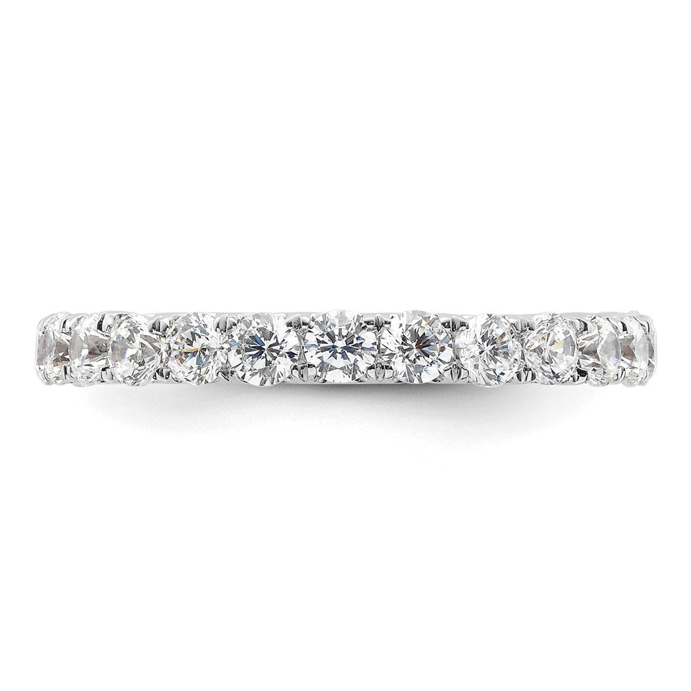 14k White Gold Polished Size 9 U-Shared Prong 2 carat Diamond Complete Eternity Band