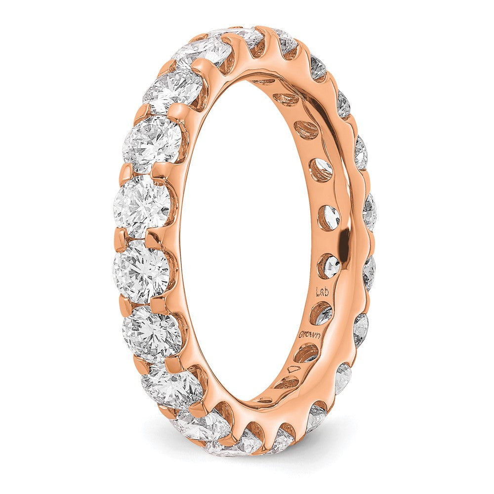 True Origin 14K Rose Gold 3 carat Lab Grown Diamond VS+ F+ Size 6 Complete Eternity Band