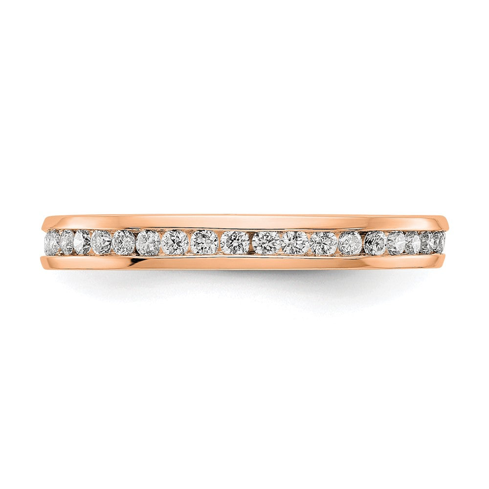 14k Rose Gold 1/2 carat Lab Grown Diamond VS/SI+ G+ Complete Channel Set Size 7 Eternity Band