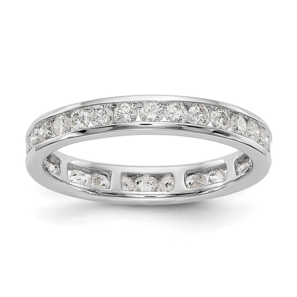 14k White Gold 1 carat Lab Grown Diamond VS/SI+ G+ Complete Channel Set Size 4 Eternity Band