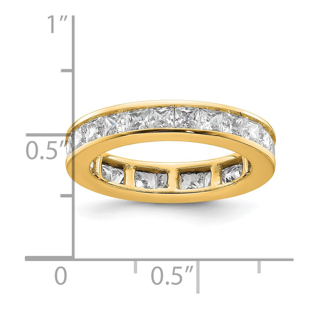 14k Polished Size 6.5 Channel-set 2 carat Princess Diamond Complete Eternity Band