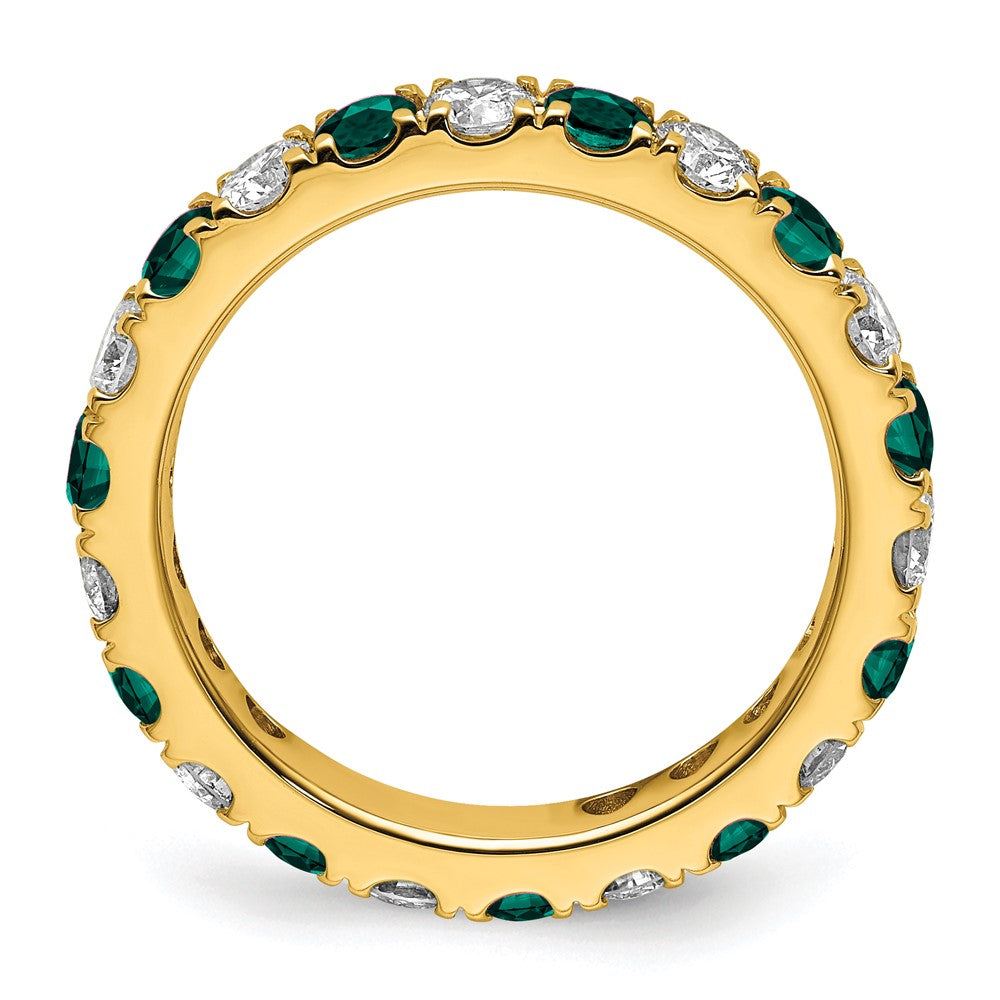 14k 1 1/5 carat Lab Grown Diamond VS/SI+ G+ and Lab Created Alexandrite Size 8 Eternity Band