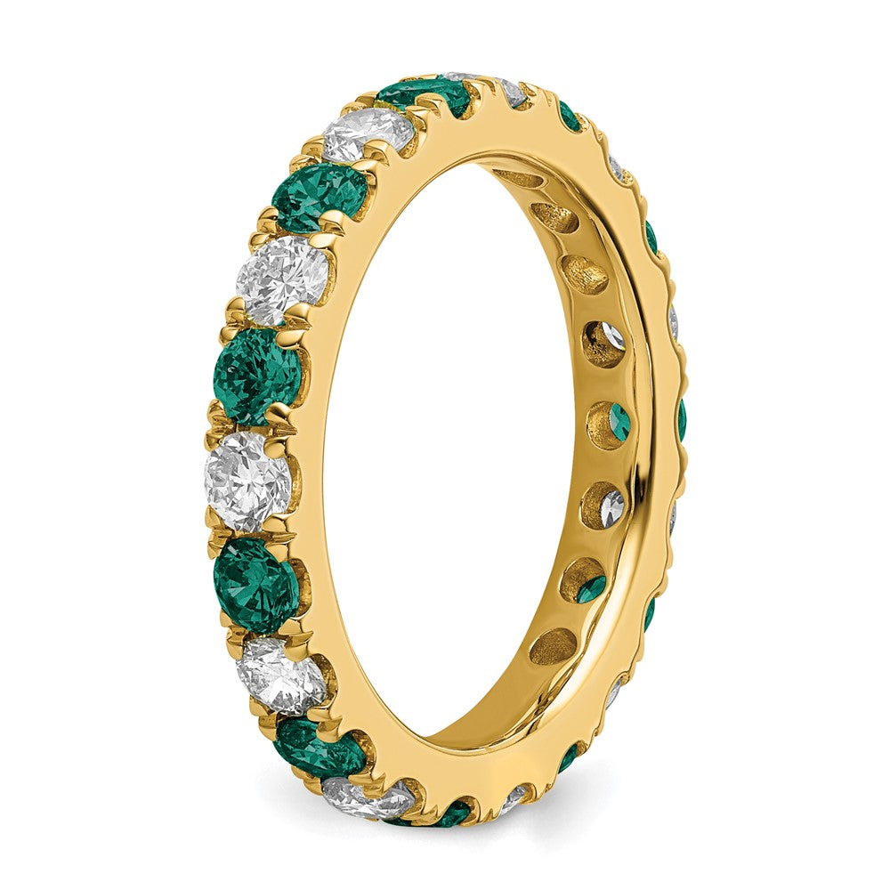 14k 1 1/5 carat Lab Grown Diamond VS/SI+ G+ and Lab Created Alexandrite Size 8 Eternity Band