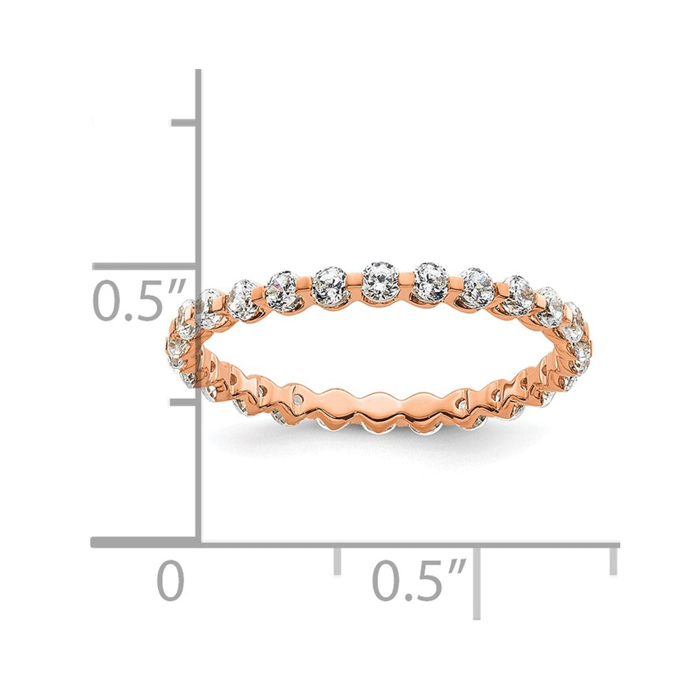 True Origin 14K Rose Gold 7/8 carat Lab Grown Diamond VS+ F+ Size 8 Complete Eternity Band