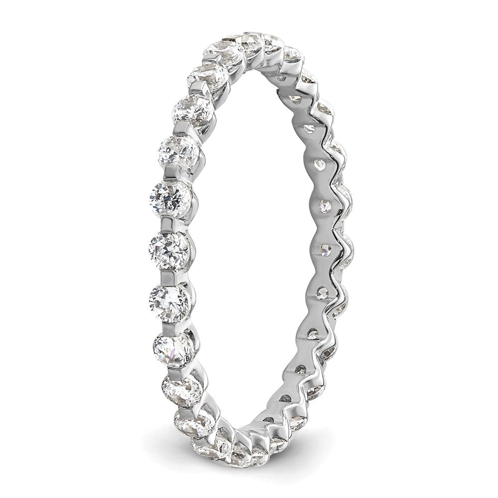 True Origin 14K White Gold 7/8 carat Lab Grown Diamond VS+ F+ Size 7 Complete Eternity Band