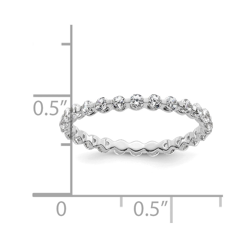 True Origin 14K White Gold 7/8 carat Lab Grown Diamond VS+ F+ Size 7 Complete Eternity Band