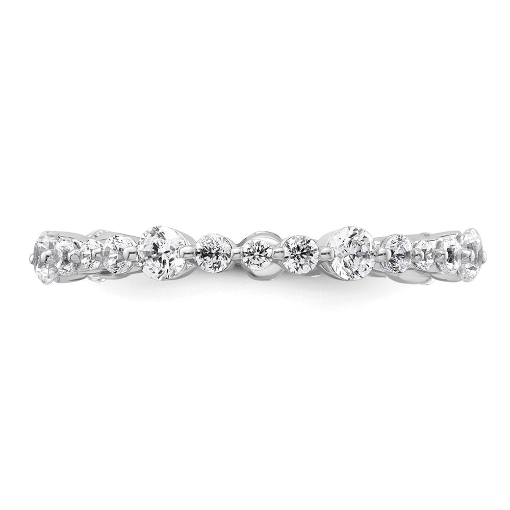 True Origin 14K White Gold 1 carat Lab Grown Diamond VS+ F+ Size 7 Complete Eternity Band