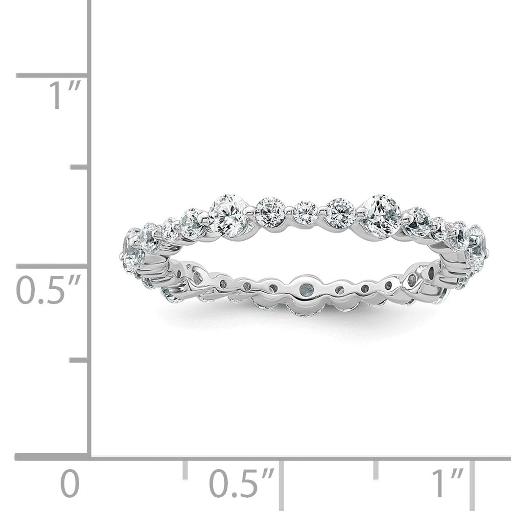 True Origin 14K White Gold 1 carat Lab Grown Diamond VS+ F+ Size 7 Complete Eternity Band