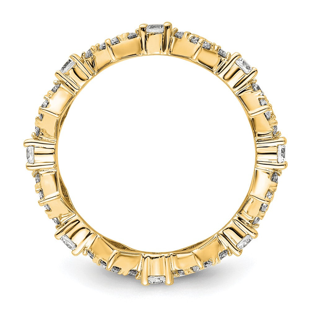 True Origin 14K Yellow Gold 1 1/4 carat Lab Grown Diamond VS+ F+ Size 7 Complete Eternity Band