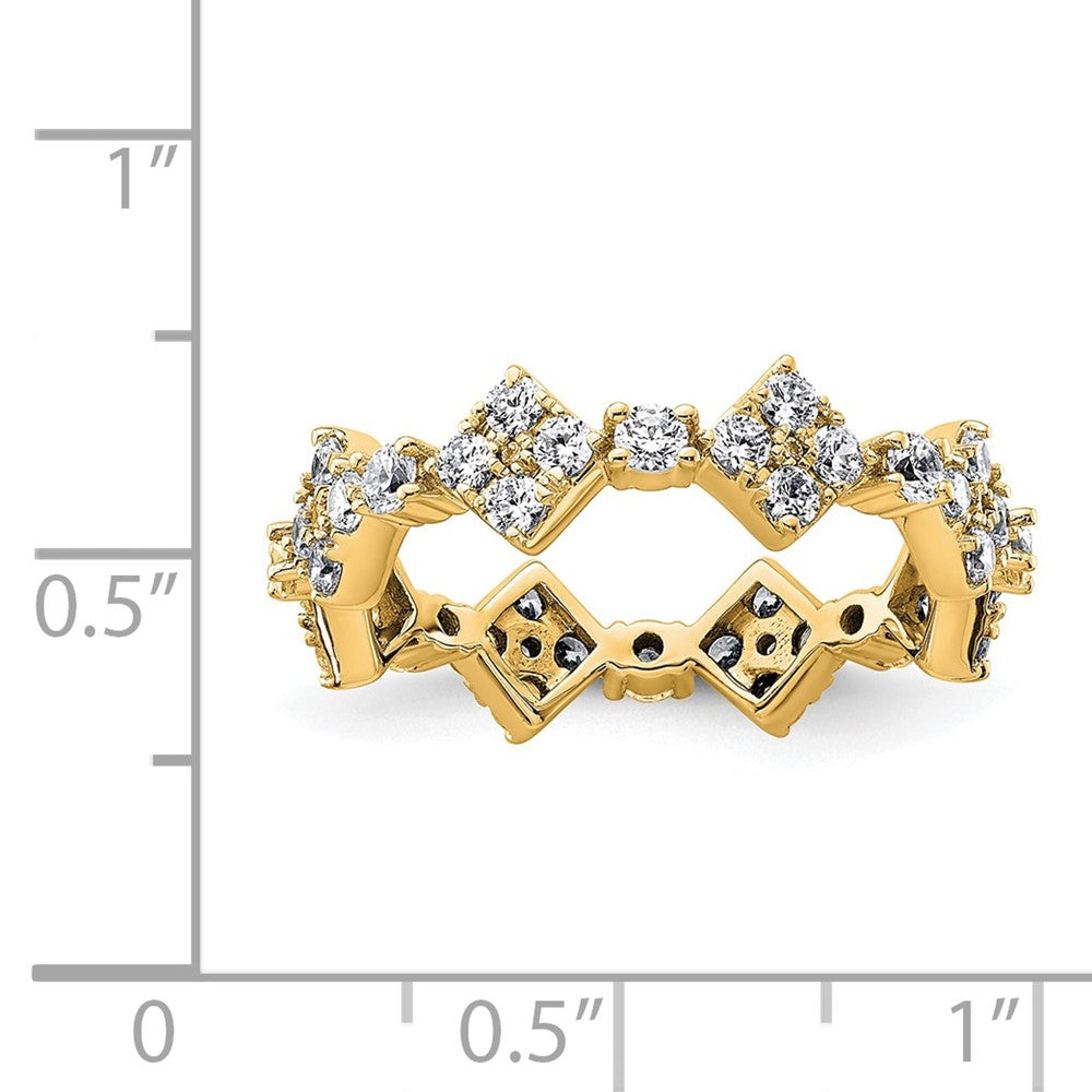 True Origin 14K Yellow Gold 1 1/4 carat Lab Grown Diamond VS+ F+ Size 7 Complete Eternity Band