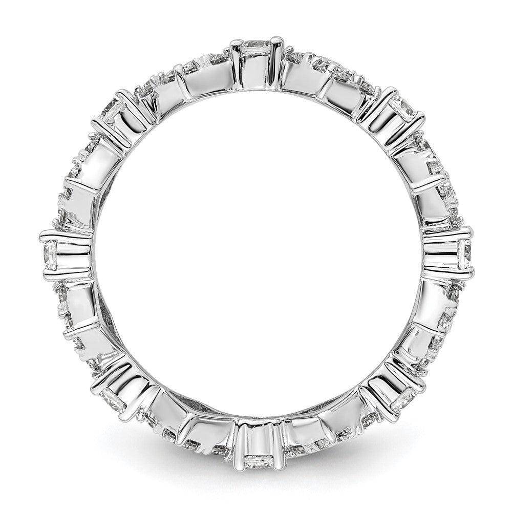 True Origin 14K White Gold 1 1/4 carat Lab Grown Diamond VS+ F+ Size 7 Complete Eternity Band