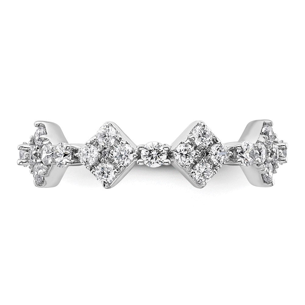 True Origin 14K White Gold 1 1/4 carat Lab Grown Diamond VS+ F+ Size 7 Complete Eternity Band