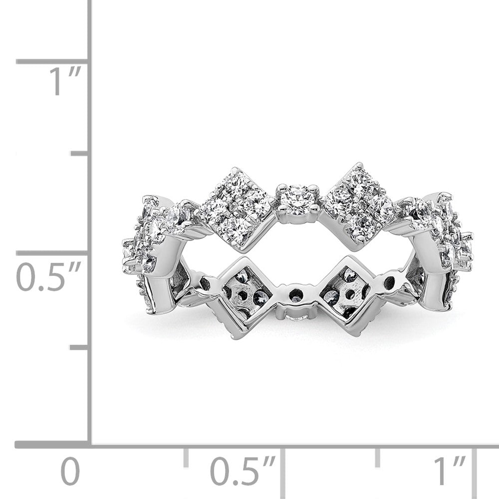 True Origin 14K White Gold 1 1/4 carat Lab Grown Diamond VS+ F+ Size 7 Complete Eternity Band